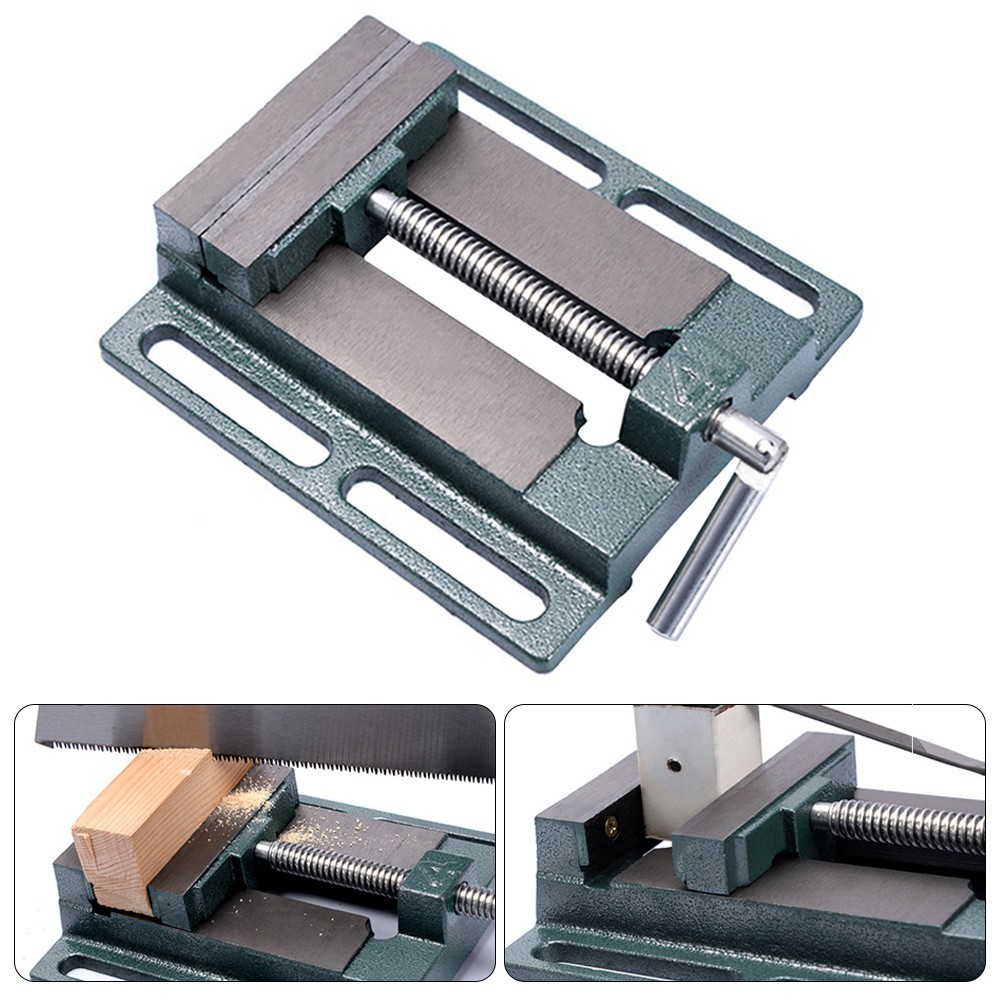 Heavy Duty 4Inch Bench Pillar Clamp Jaw Vice Vise Drill Press Machine Work
