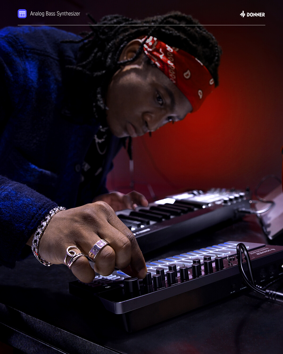 Donner B1 Analog Bass Synthesizer and Sequencer with Intuitive User Interface