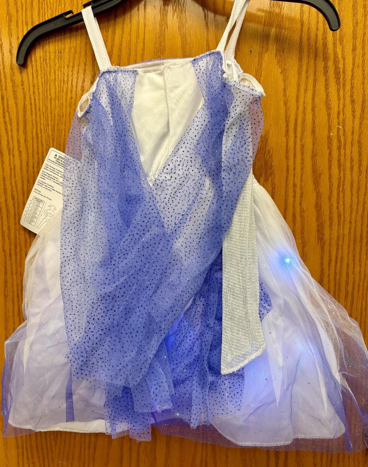 Frozen 2 Elsa Light up Kids' Costume Dress with Headpiece, Size XS (3T-4T), New