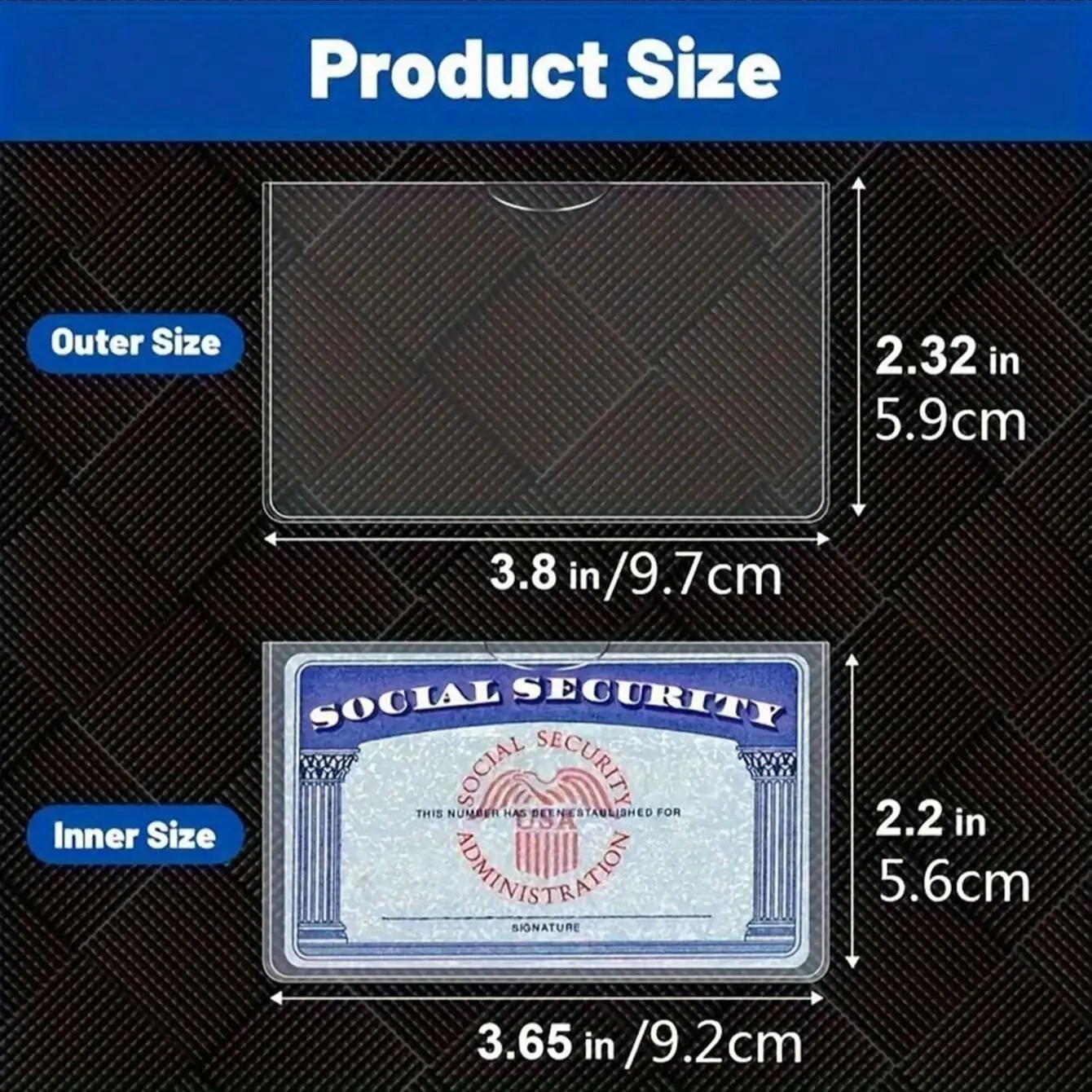 5-Pack Medicare Holder Protector Sleeves Clear PVC For Credit Card Business Card