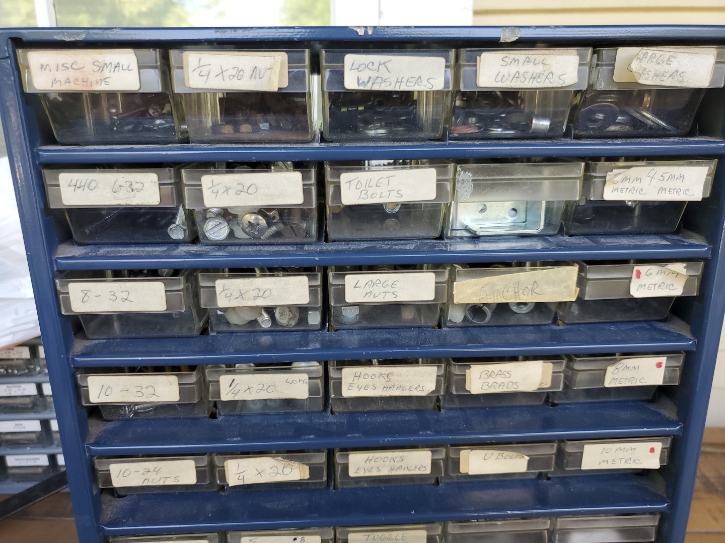 Vintage Blue RAACO 39-Drawer Metal Storage Organizer Cabinet