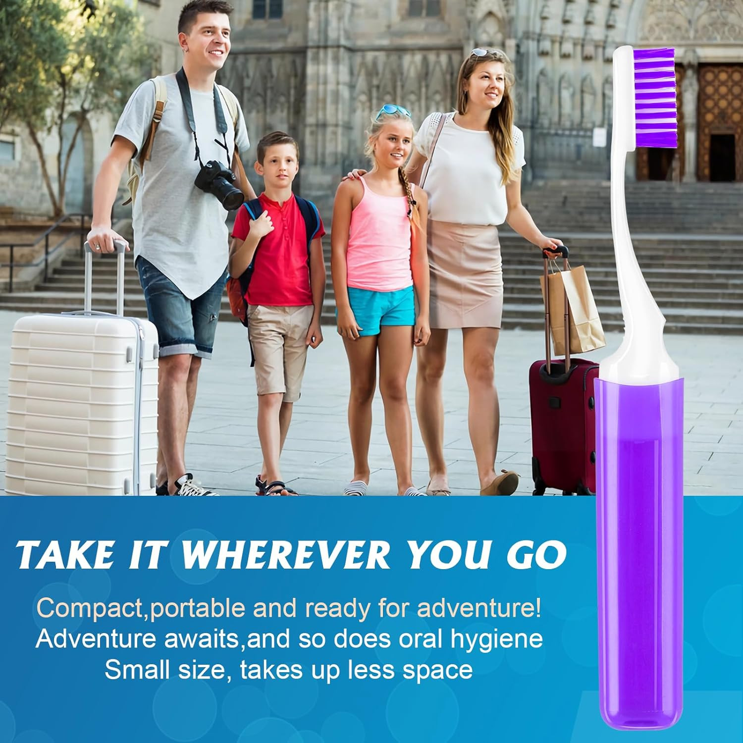 20 Pack Travel Folding Toothbrushes Medium Bristles Portable Camping Hygiene