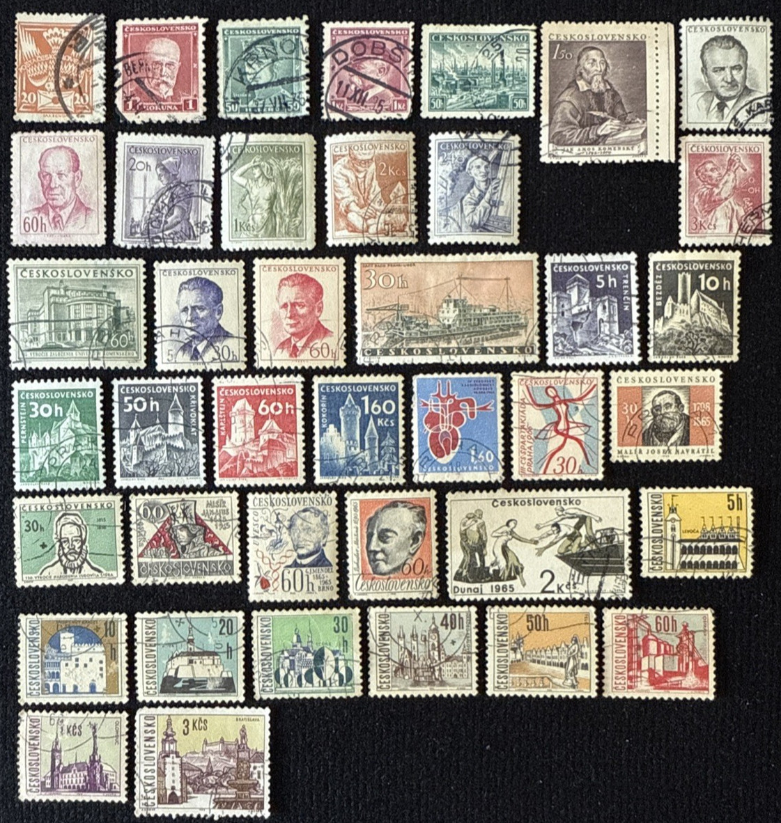 1920-66 Czechoslovakia 40 Postage Stamps Used,SC#84-1352 Incomplete