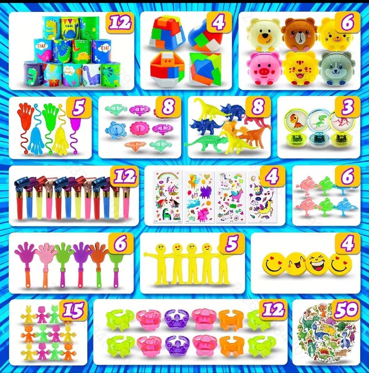 Mega Fidget Toy Assortment 206 Pcs Sensory Toys Party Favors