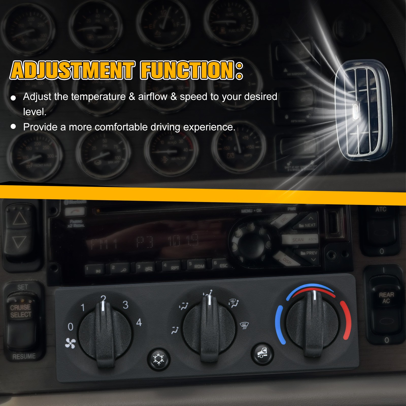 Q21-6012 New HVAC CONTROL PANEL Assembly For Peterbilt 2008-2015