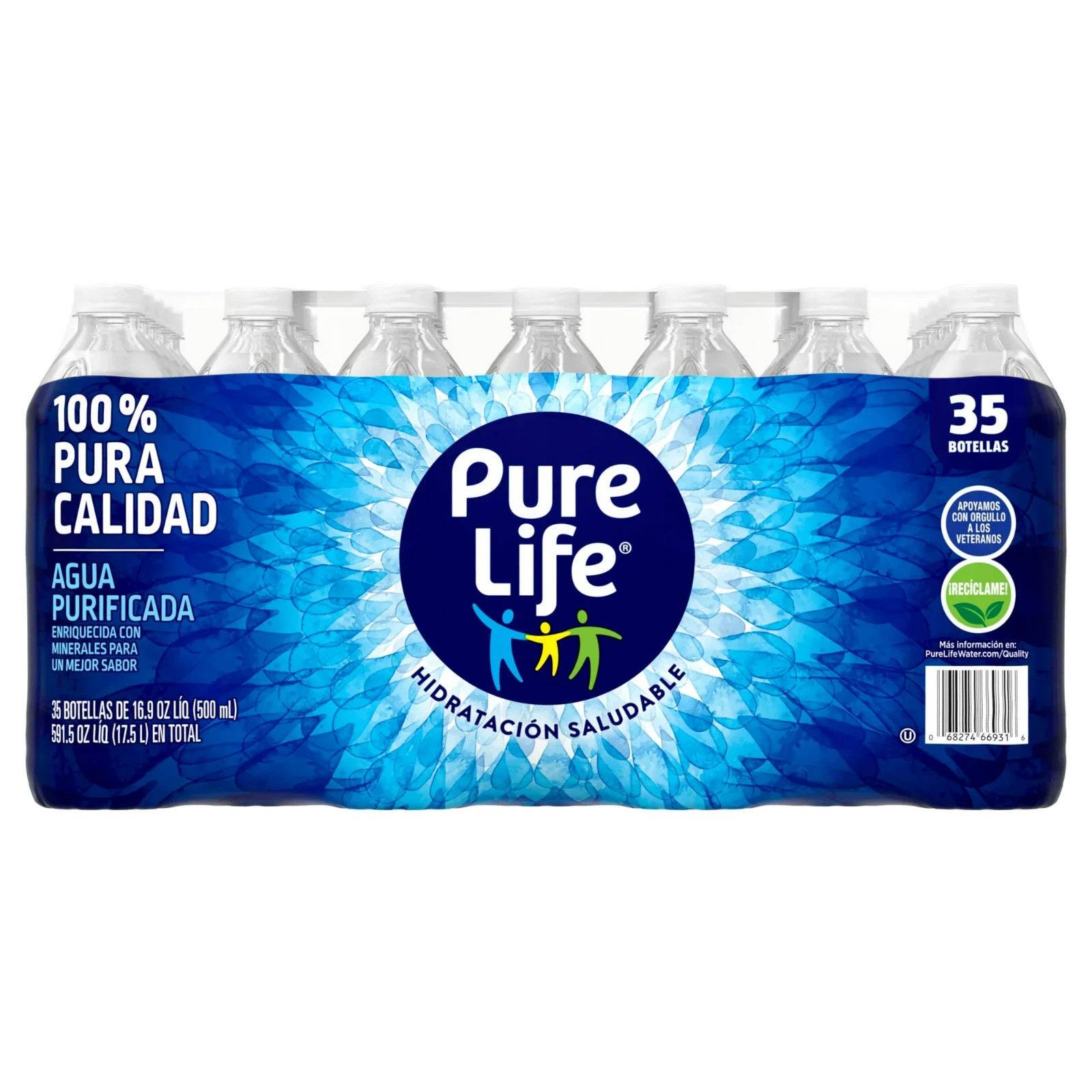 Pure Life Purified Water 16.9 Fl Oz / 500 mL Plastic Bottled Water (35 Pack)....