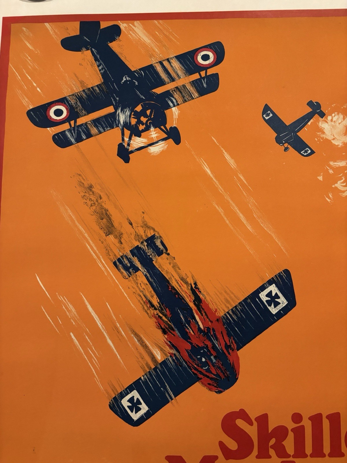 Original WWI Canadian Poster Skilled Mechanics Urgently Needed Imperial Flying