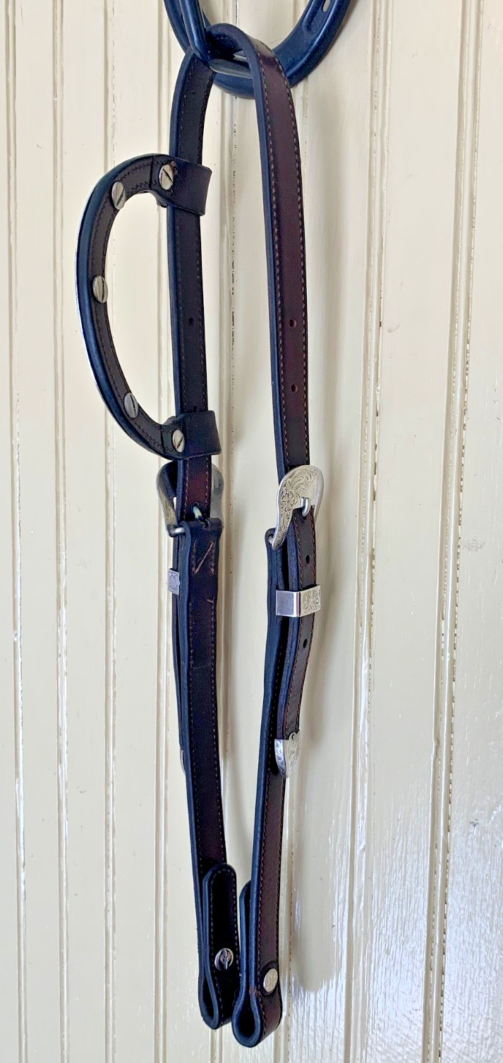 VOGT Sterling Silver Horse Show SLIDING ONE EAR HEADSTALL Leather Western Bridle