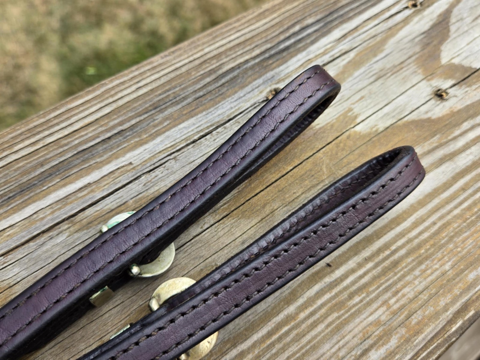 VINTAGE Doubled Stitched Brown Leather MEXICO SILVER Buckle Sets Western Hobbles