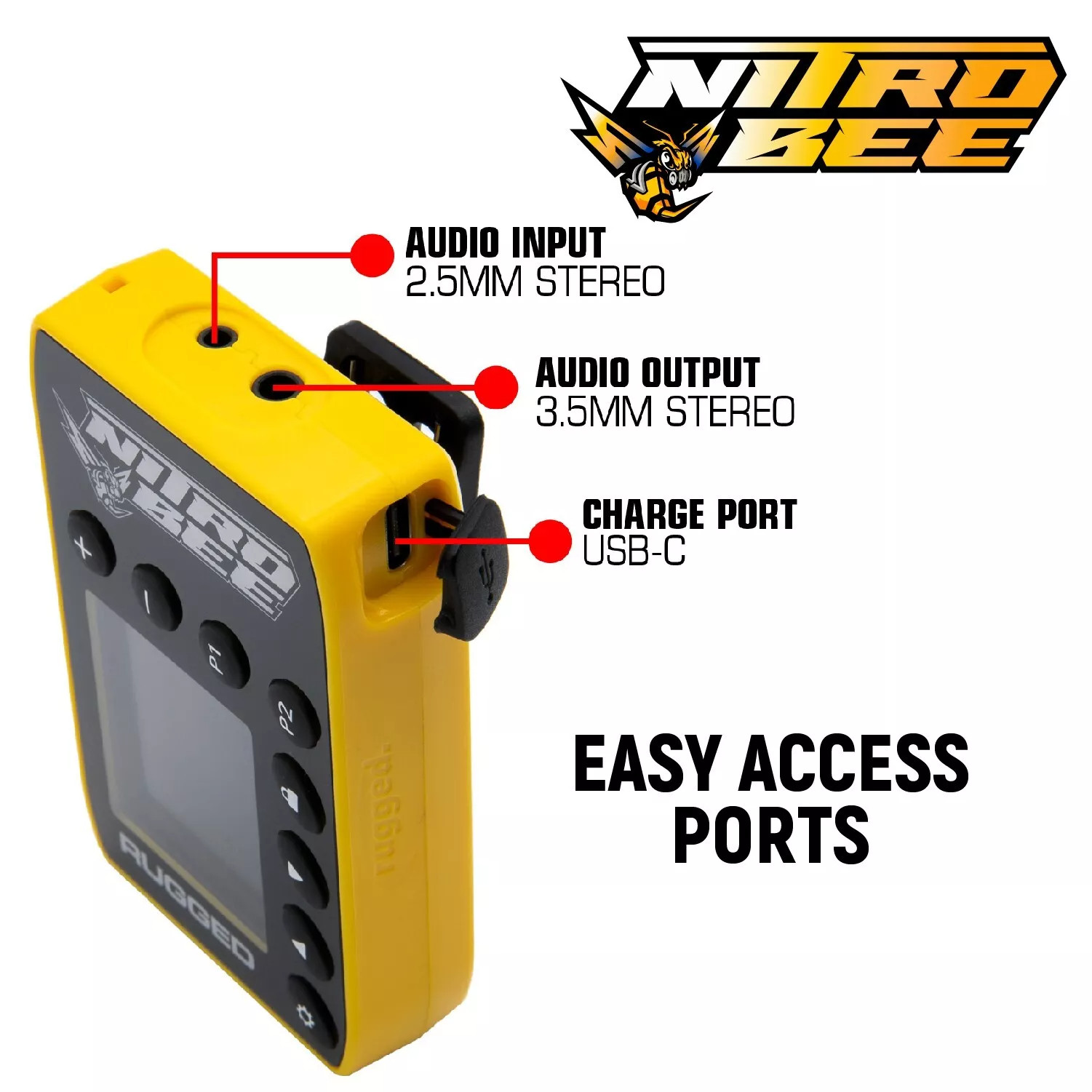 Nitro Bee Race Receiver, Earbuds, Charger Kit, Raceceiver IMCA Circle Track IMSA