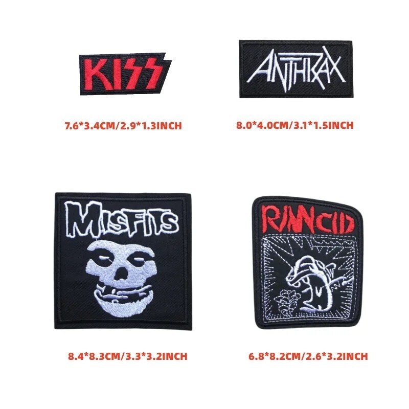 Lot of 20 Heavy Metal Punk Music Rock Band Patches Wholesale Iron-on Appliques