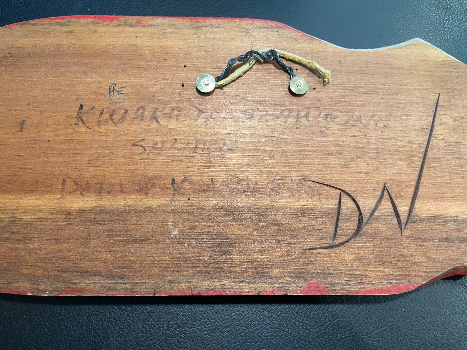 Northwest Carved Cedar Salmon Plaque Signed Demsey Willie