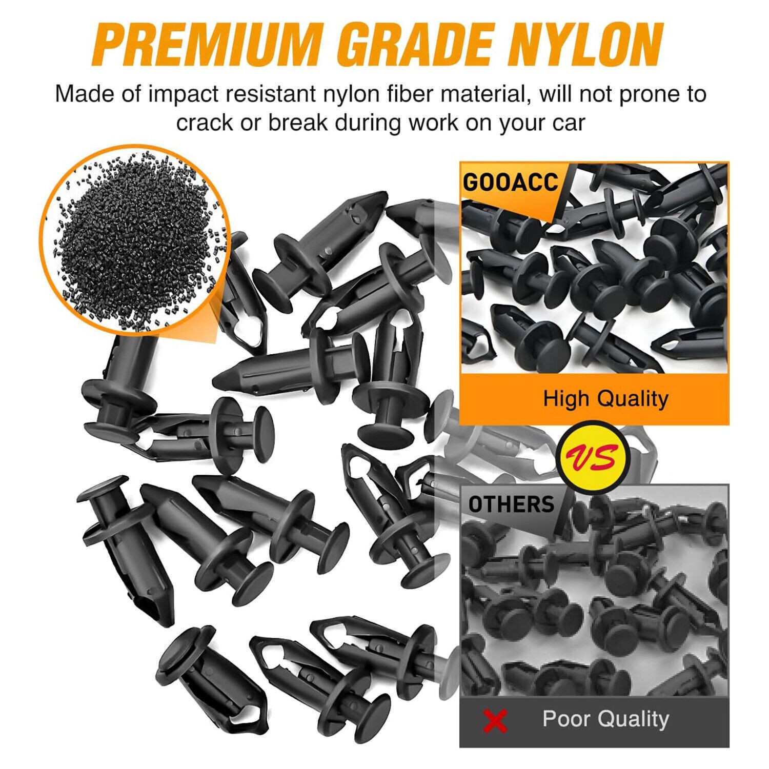 100PCS 8mm Push ATV Fender Clips Body Rivets Fasteners Clamps for Honda Rancher