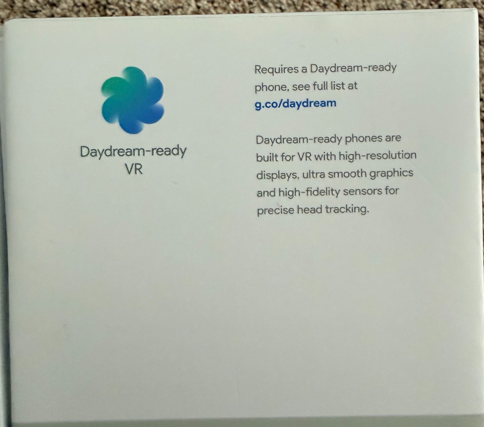Google Daydream View Smartphone VR Headset with Remote D9SCA