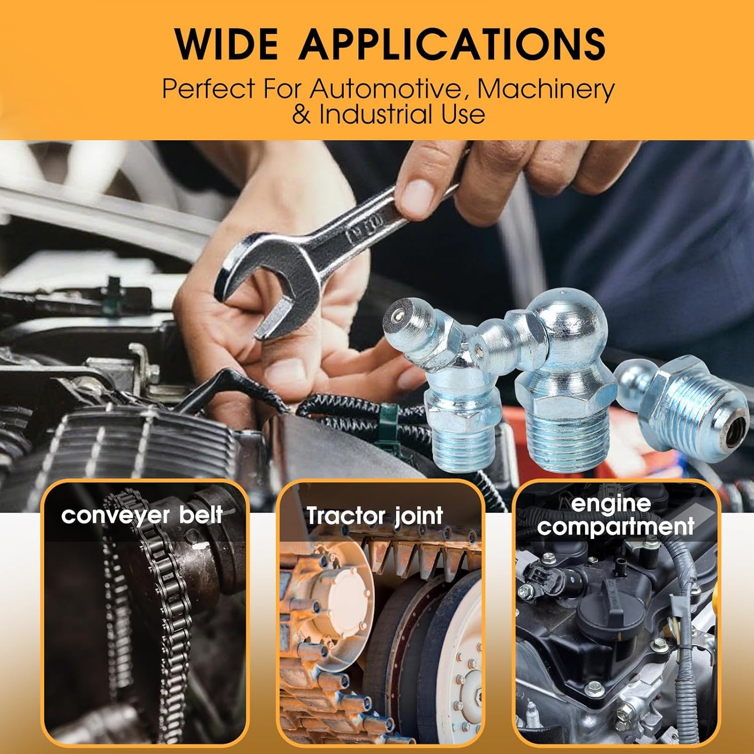 220pcs Metric & SAE Hydraulic Lubrication Grease Zerk Fittings Assortment Set