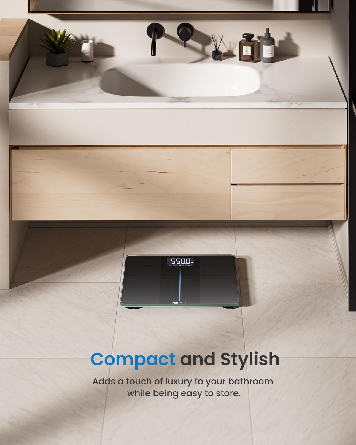 RENPHO Digital Bathroom Scale for Body Weight LCD Display Weighing Machine 550lb