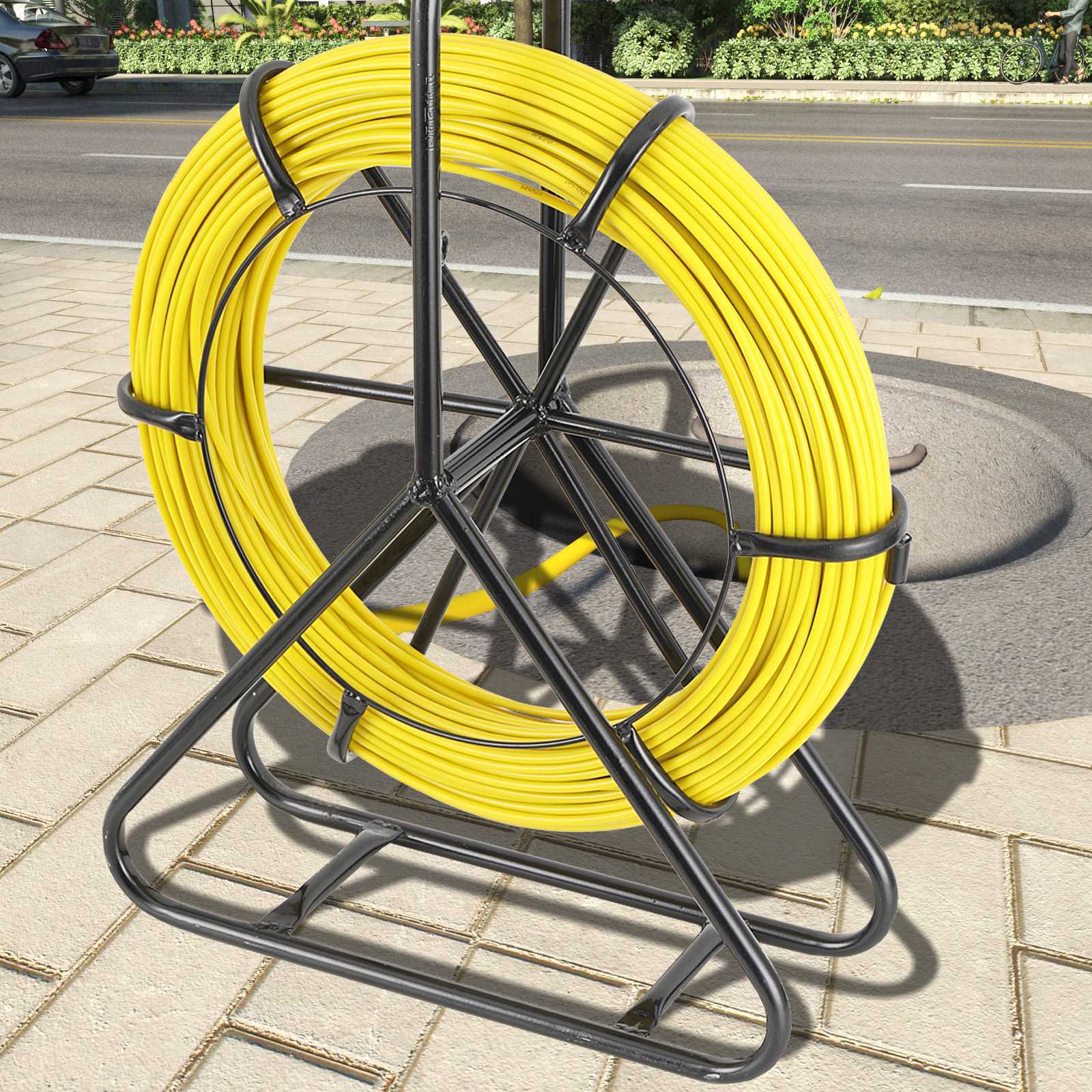 Fish Tape Puller Fiberglass 328ft 1/4 inch Wire Cable Running Duct Rodder US