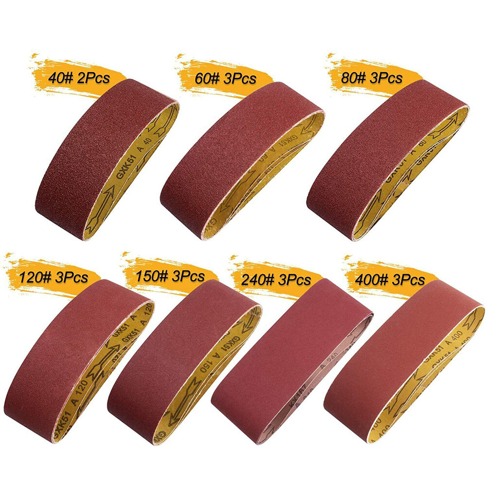 20PCS Belt Sander Sandpaper 3x21 Sanding Belts 40 60 80 120 150 240 400 Grit US