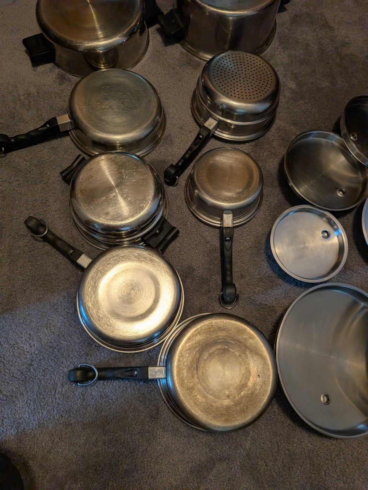 Vintage SALADMASTER 18-8 Tri-Clad Stainless Steel 15 Piece Cookware Set Made USA