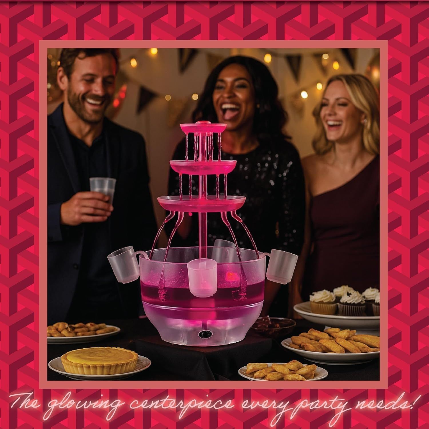 Drink Fountain for Parties - 1.5 Gal, 3 Tier Punch Bowl Champagne Tower