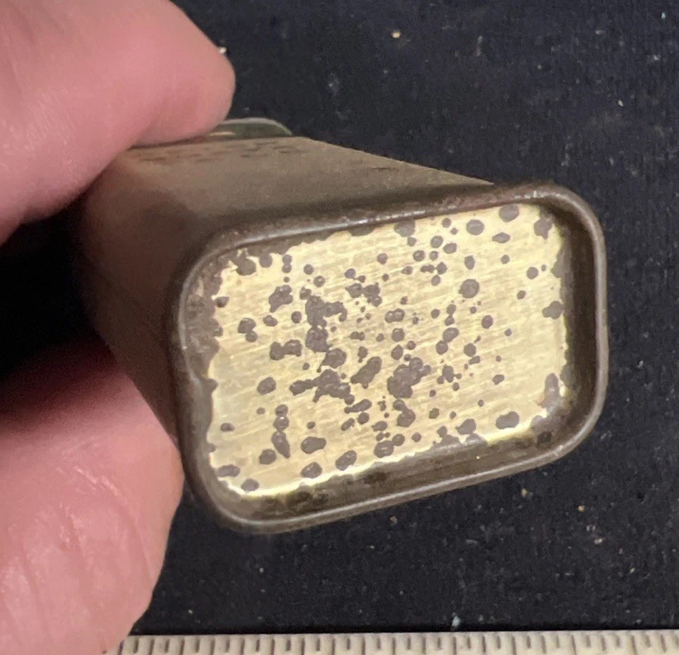 VTG 1950s PALMOLIVE after shave talc ADVERTISING TIN Green Medical Can Tin