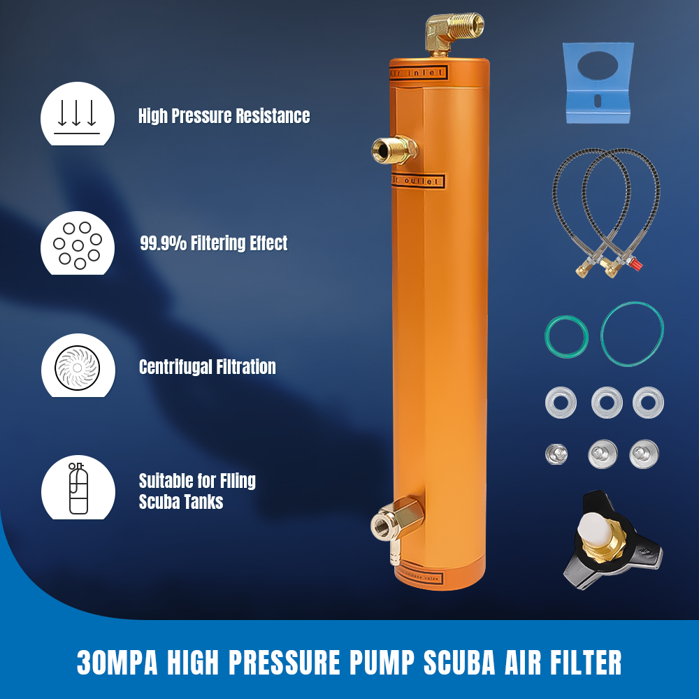 PCP High Pressure Compressor 4500PSI Oil Water Diving Seperator 30Mpa Air Filter