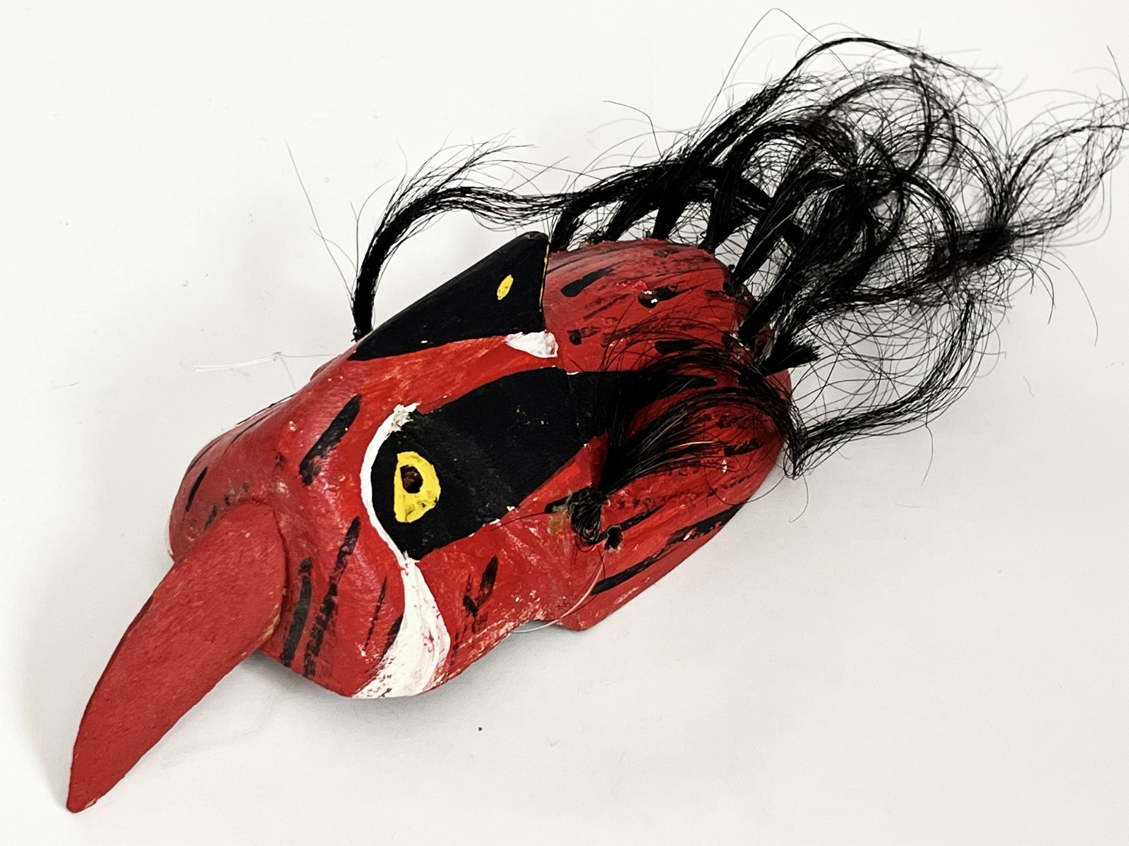 MAYO PASCOLA YAQUI FOLK ART ETHNOGRAPHIC CARVED WOOD OWL BIRD DANCE MASK SONORA