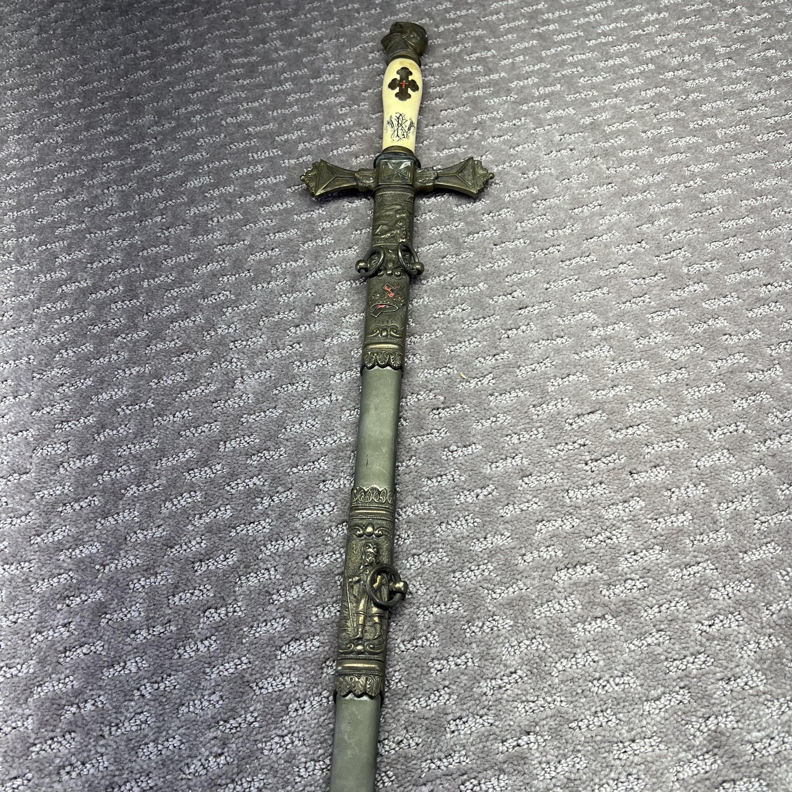 Vintage J.H. Wilson Knights Templar Ceremonial Sword Smallsword Bone Handle USA