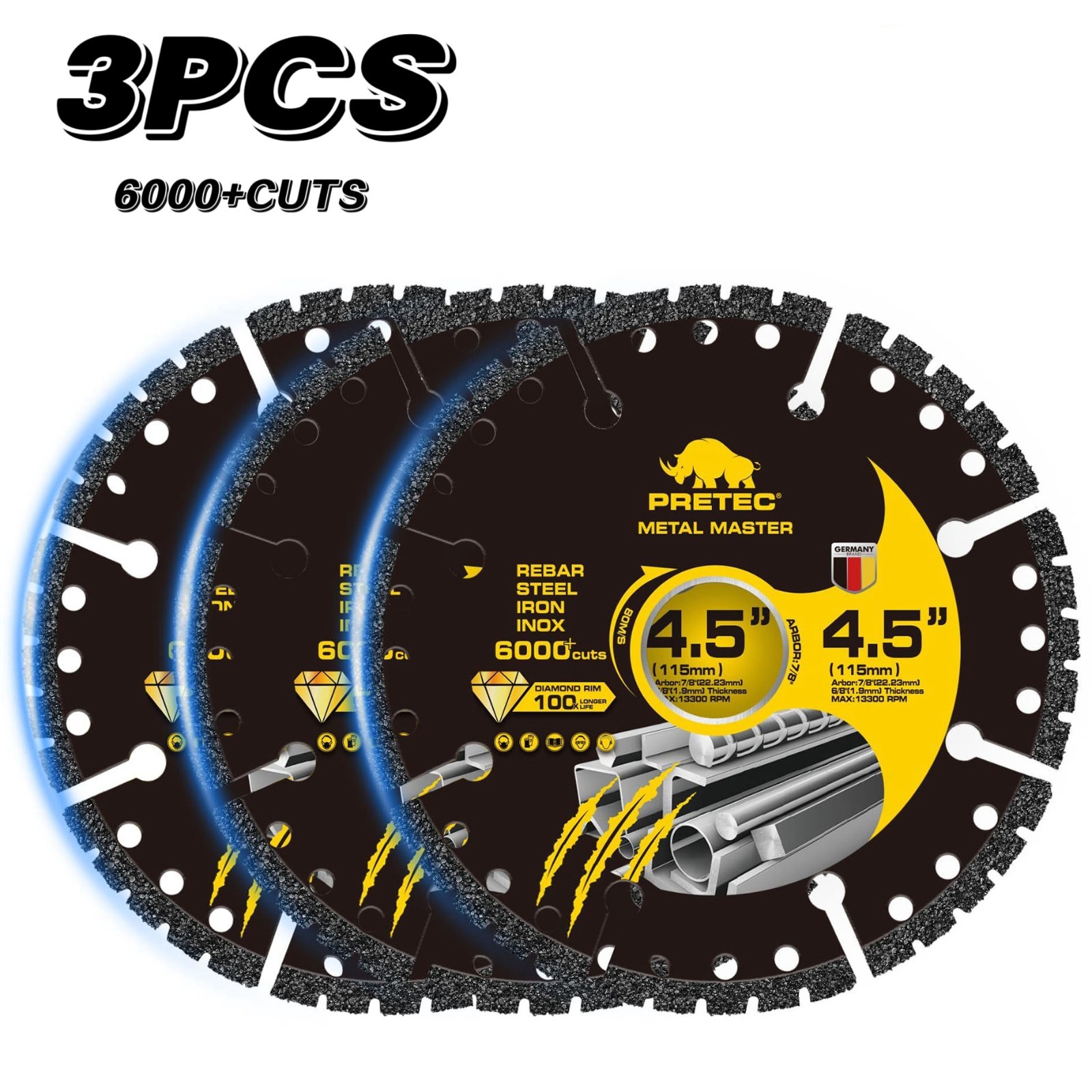 3"/4.5"/5" Diamond Cut-Off Wheel–Durable Metal Cutting Discs for Angle Grinder