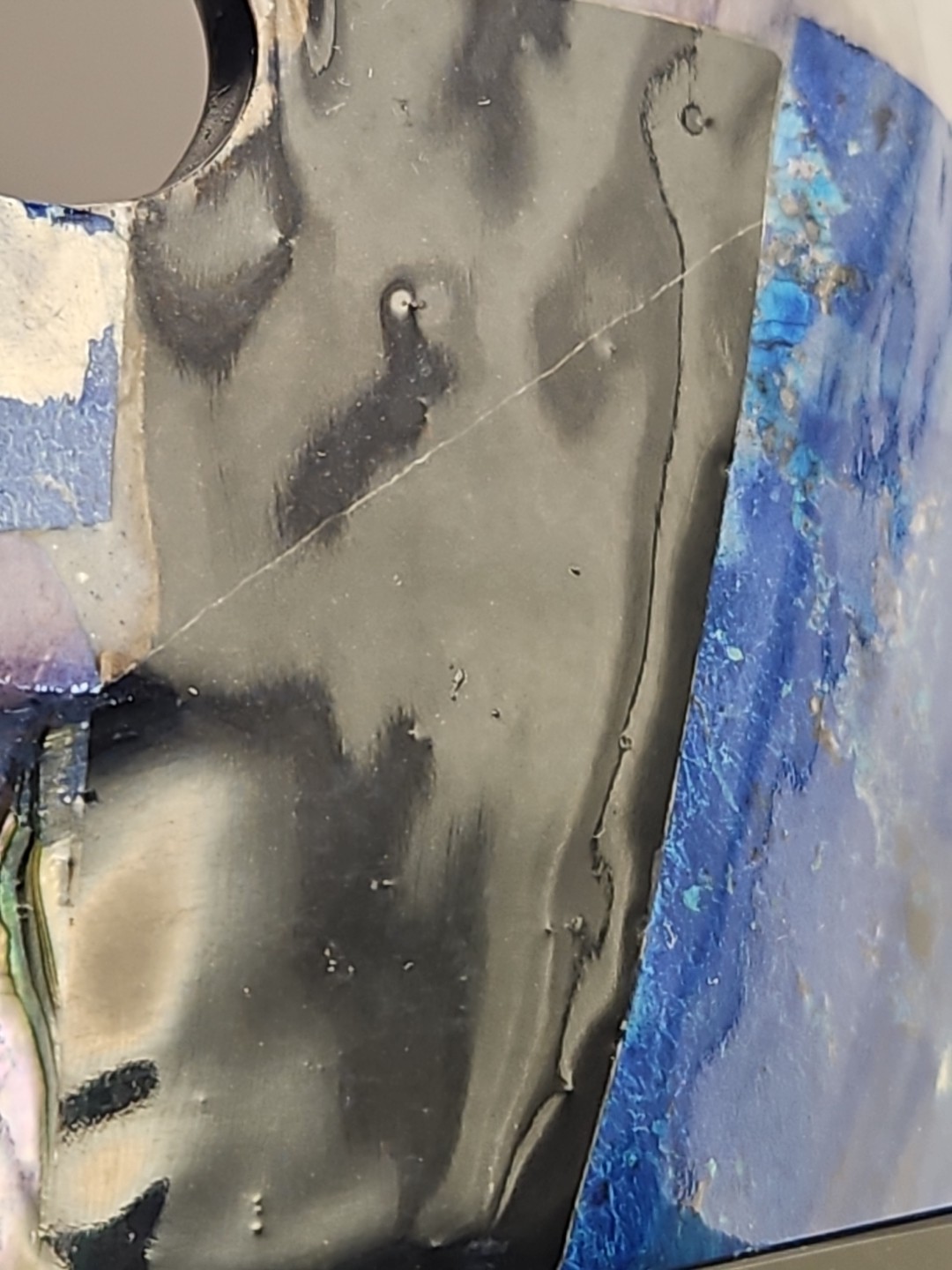 Mexican Mexico Mayan Aztec Death Burial Mask Abalone Stone Figurine Decorative