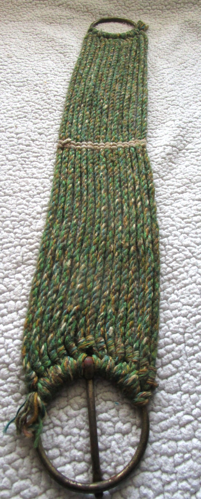 3 WESTERN ROPE CINCHES WHITE, GREEN AND BROWN 29 29 27.5''