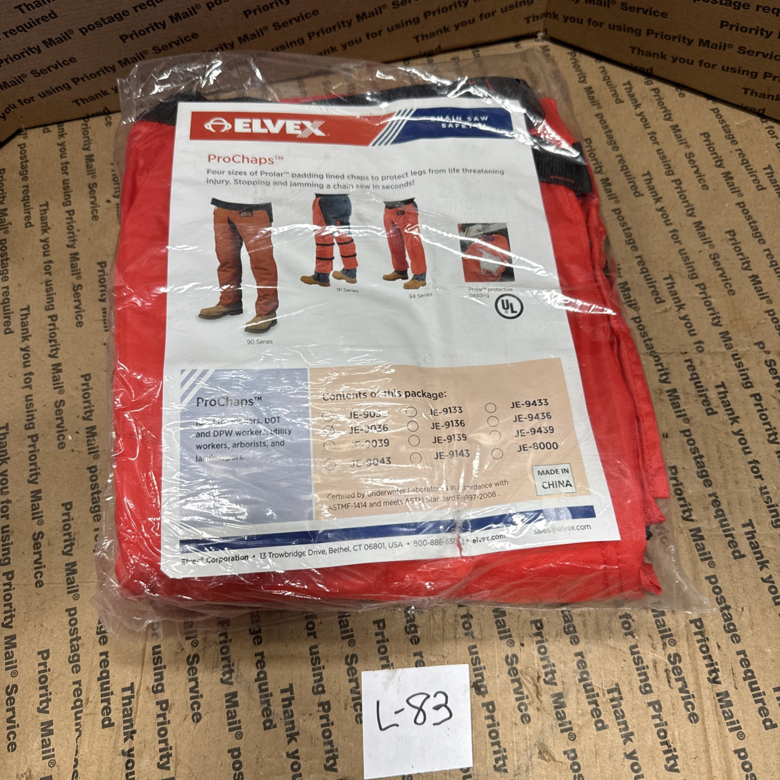 Elvex Unisex Adult ProChaps Chain Saw Leg Protection 36" Chaps Orange JE-9036 XL