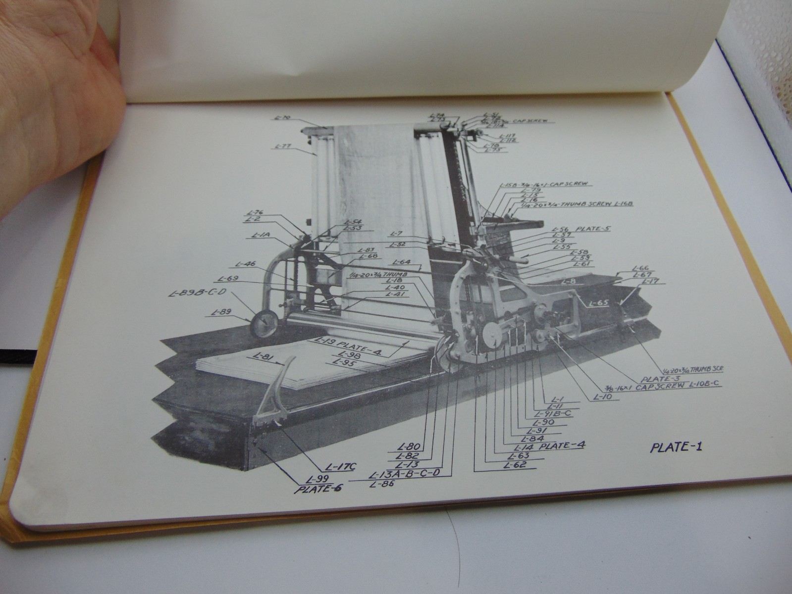 Vintage Parts List Hand Laying up Machine Utica Novelty & Mill Specialty