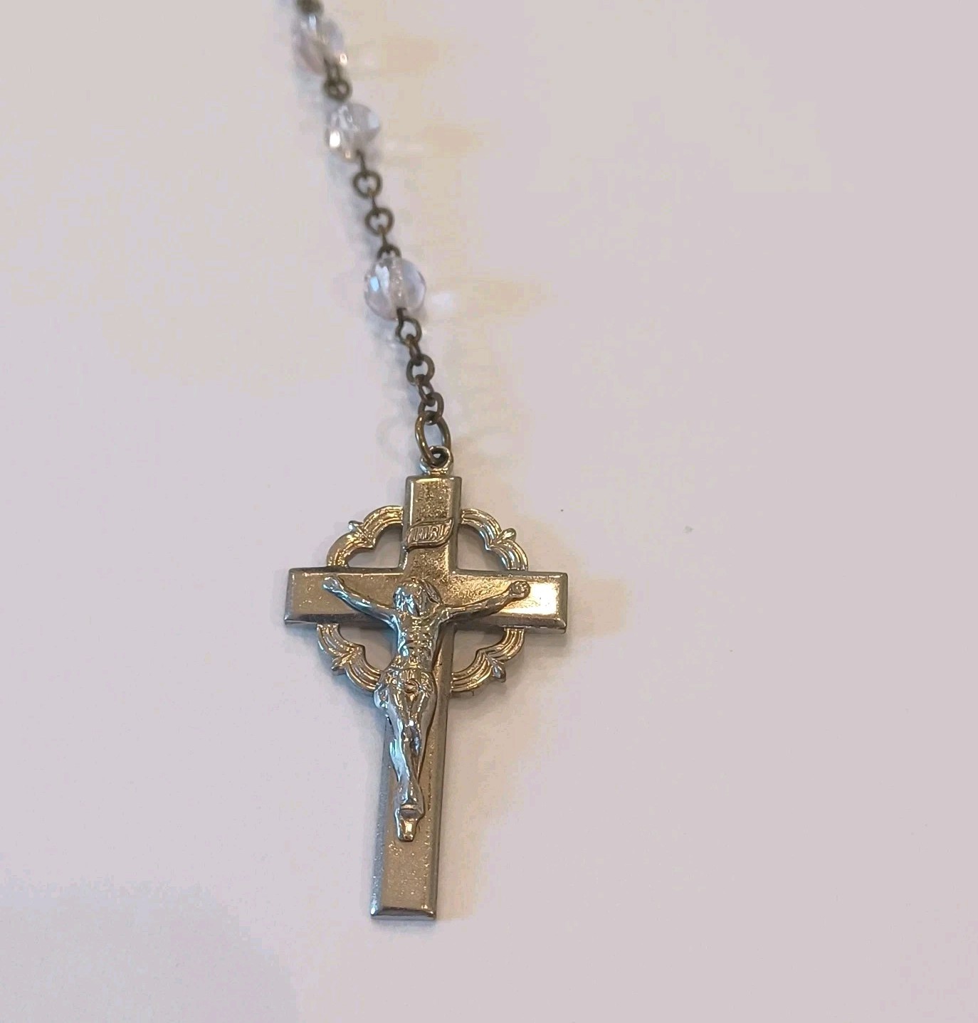 Vintage Rosary Light Pink Glass Beads Prayer Beads With Case Christian