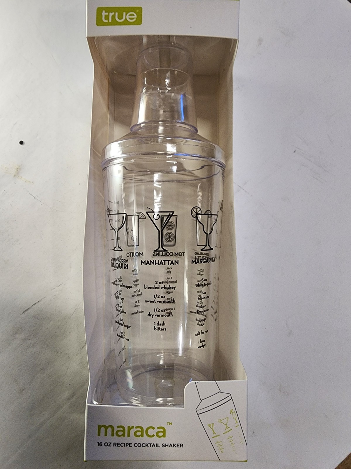 NEW True Maraca 16oz Recipe Cocktail Shaker | Bar Mixer Drink Maker Party