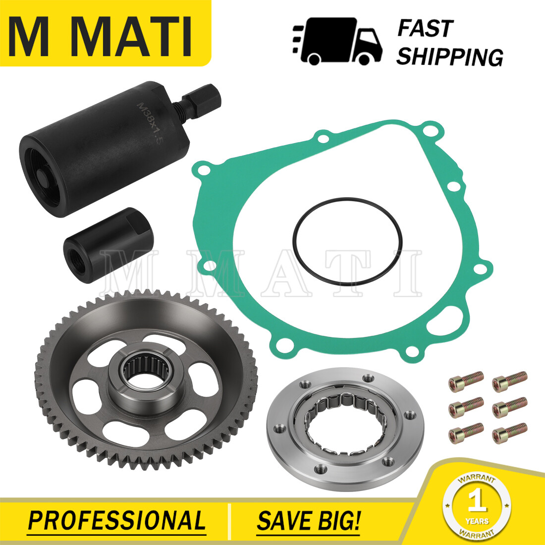 Starter Clutch Bearing Sprag & Idler Gear & Gasket Kit For Suzuki LTZ400 DRZ400