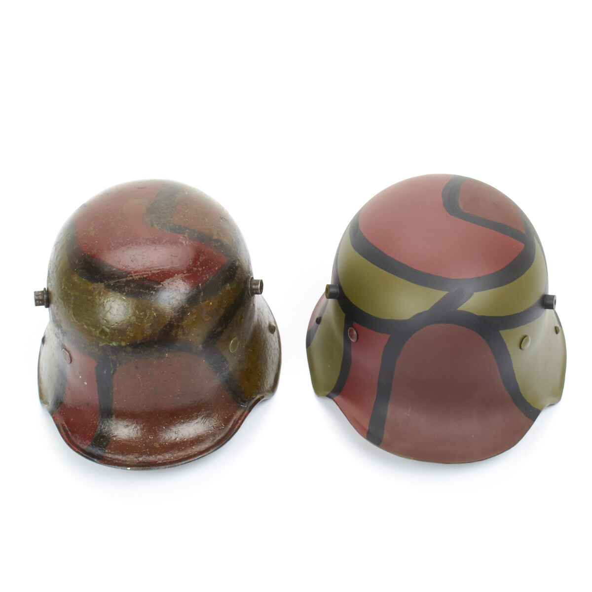 German WWI M16 Stahlhelm Steel Helmet, M-1916, Hand Painted Camouflage