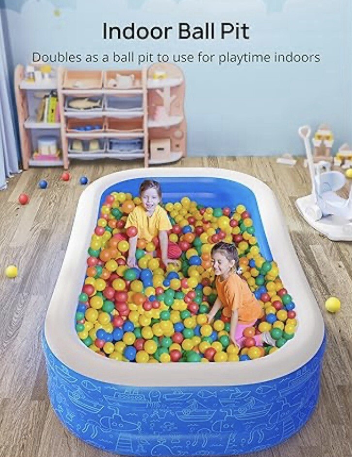 Inflatable Pool EVAJOY 118'' x 72'' x 20'' Above Ground Kiddie Pool Inflatable