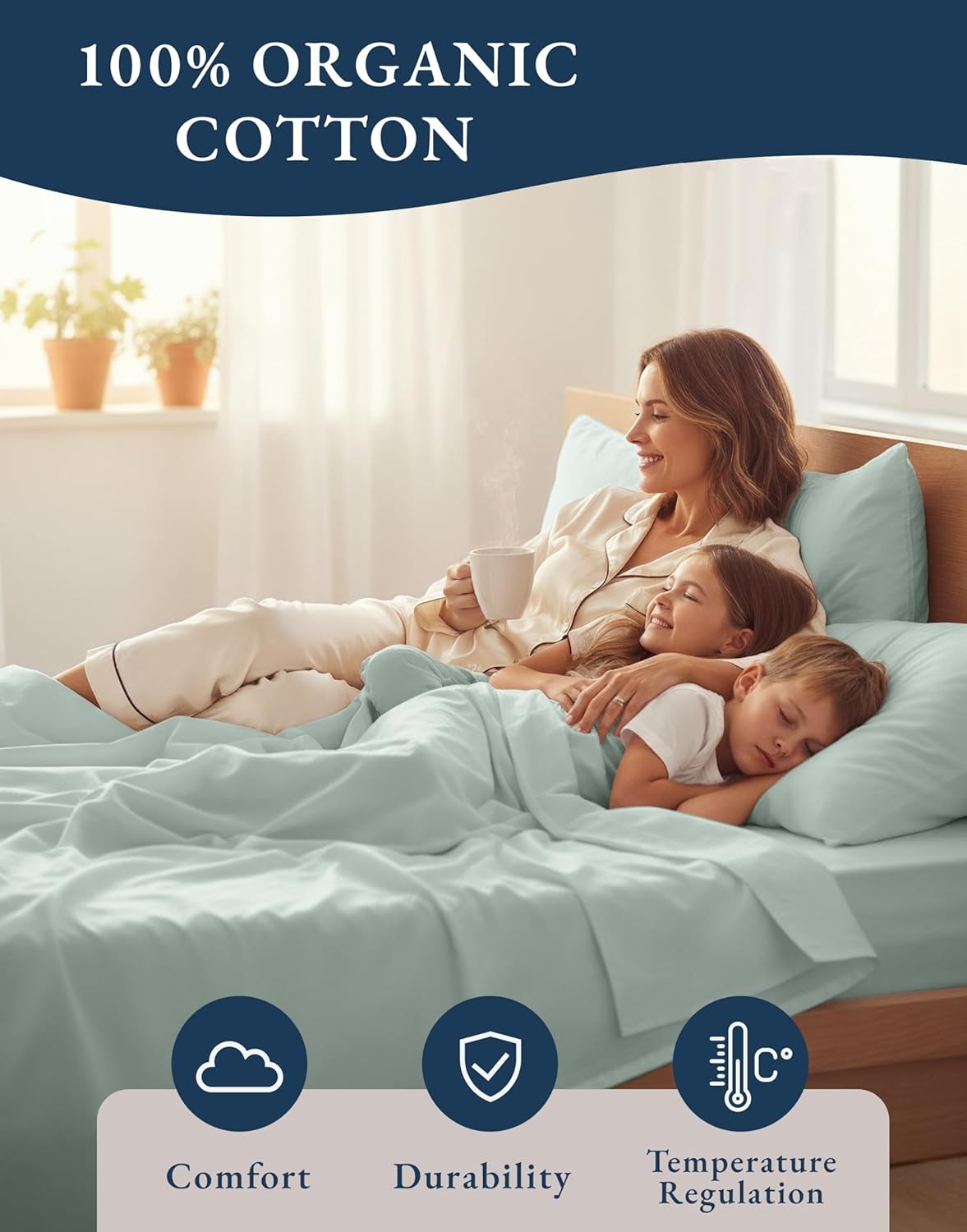 100% Organic Cotton California King Bedding Set