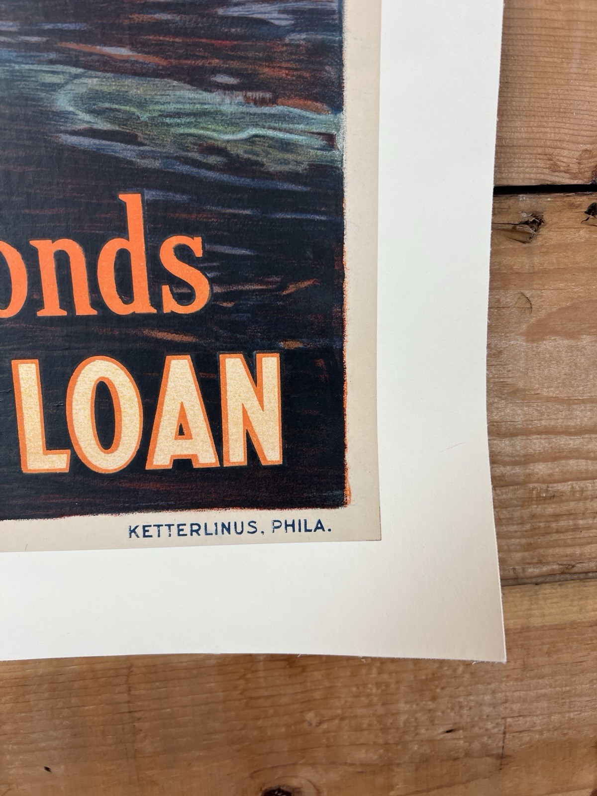 WW1 War Bond Poster Third Liberty Loan Sidney H. Riesenberg LINEN BACKED