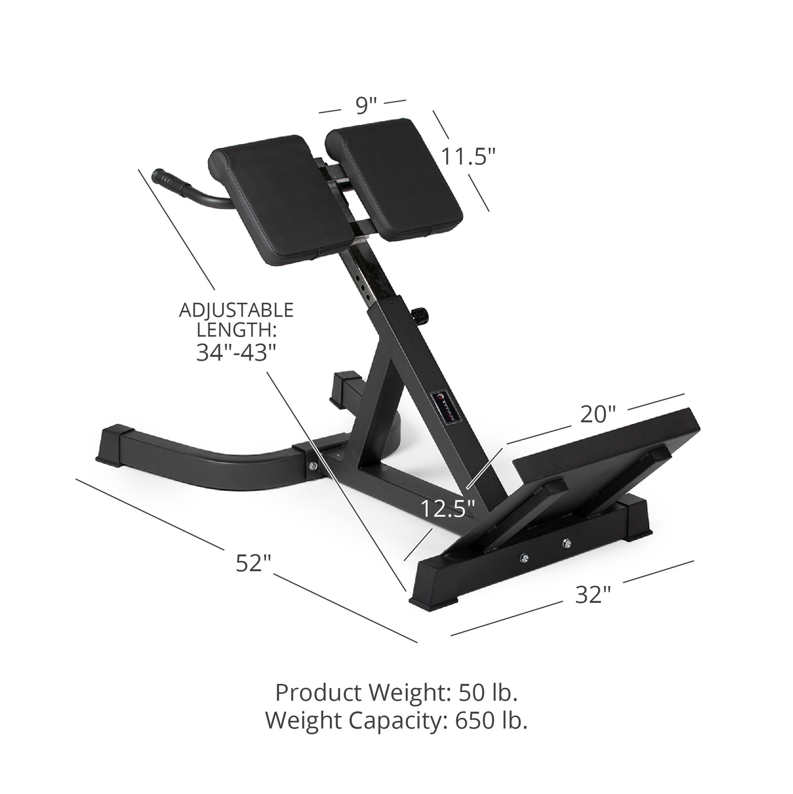 Titan Fitness Back Hyperextension, Adjustable Roman Chair Bench