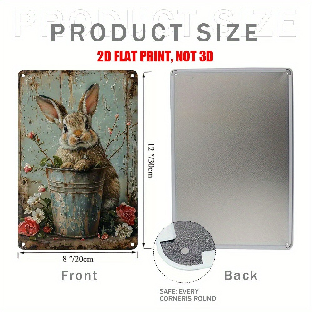 Bunny Rabbit Easter Decoration Vintage Style Bunny Sign Rustic Rabbit Wall Art