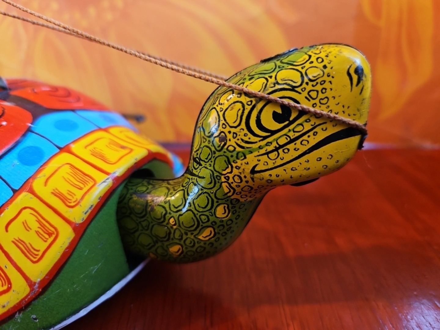 Vintage Antique Tin Toy Wind Up Chein Person Rides Giant Turtle Tortoise Display