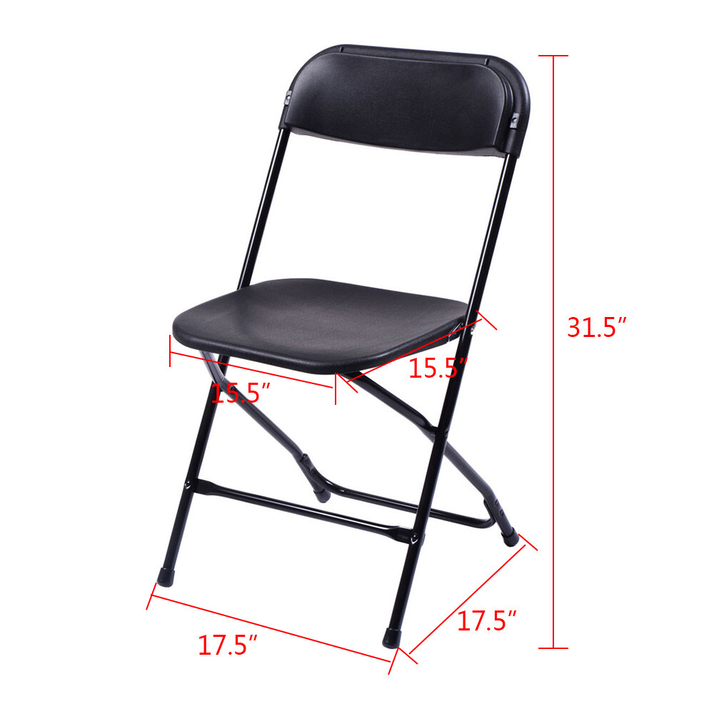 (5 to 15 PACK) Commercial Wedding Quality Stackable Plastic Folding Chairs Black