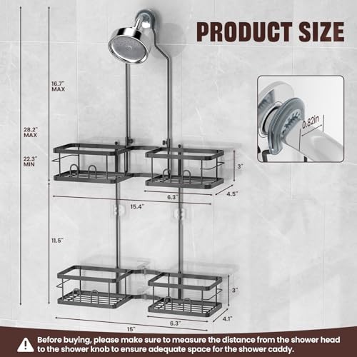 Adjustable Shower Caddy Hanging Rustproof Shower Caddy for Handheld