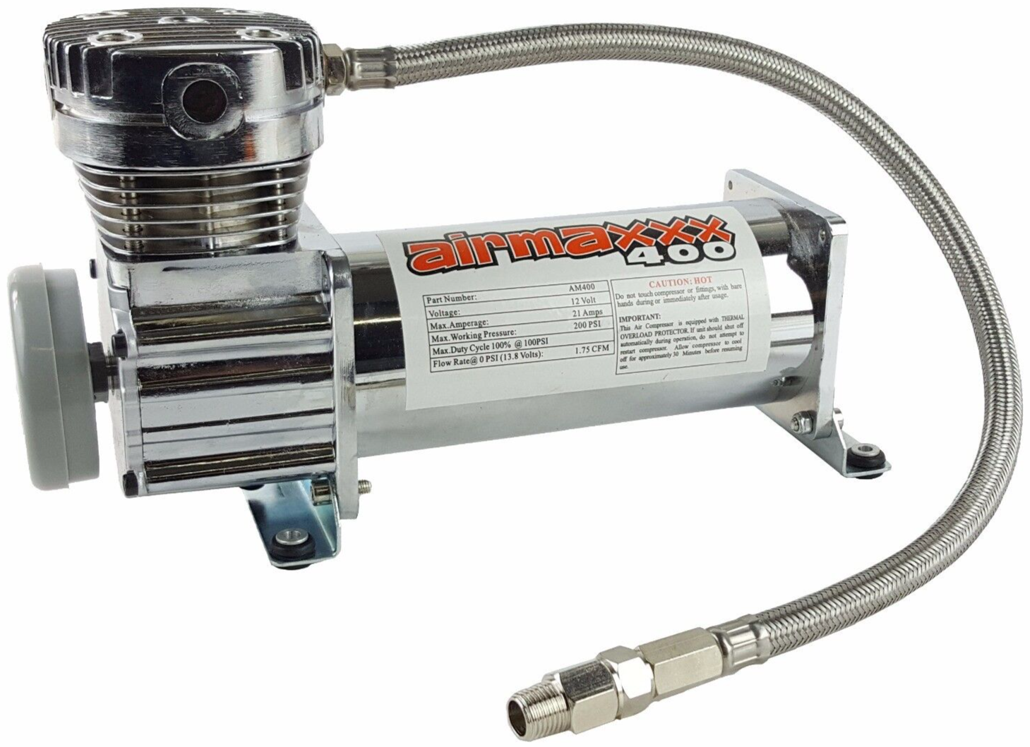 airmaxxx Chrome 400 Air Compressor For Air Ride Suspension System 120 On 150 Off