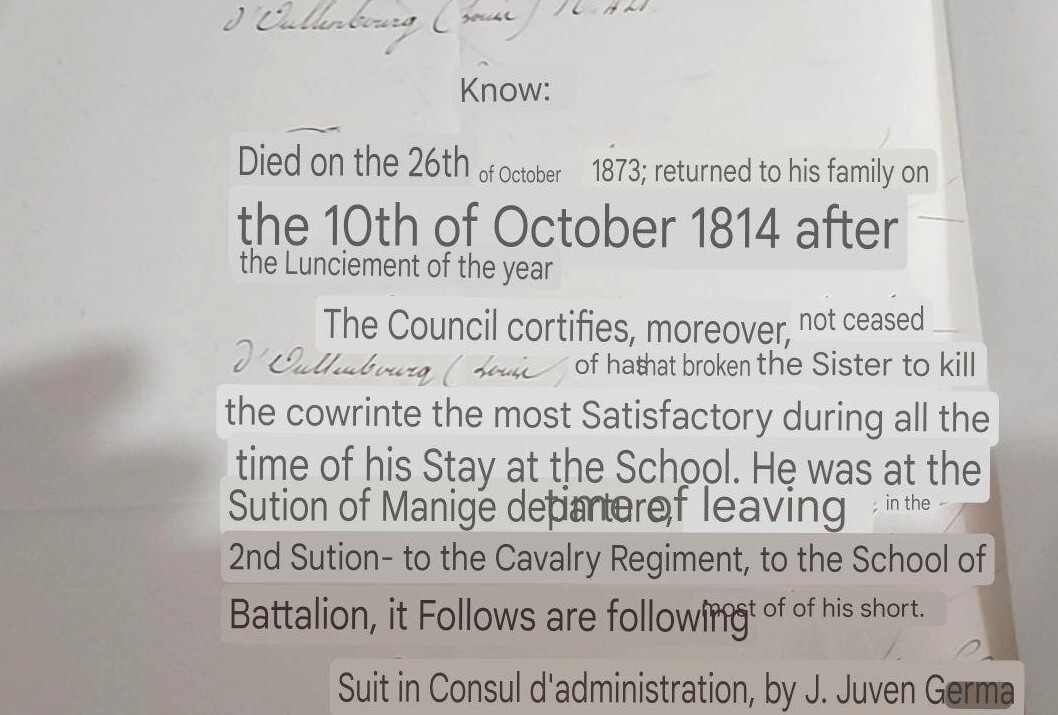 Original Napoleonic Wars Era Document – University of France c1814-15