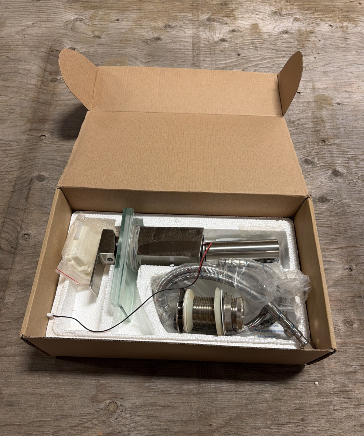 Faucet Glass Spout Waterfall Bathroom Basin Mixer Sink Taps Light FOR PARTS ONLY