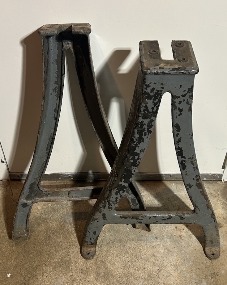 Vintage Cast Iron Steel Lathe Table Legs Stand Industrial Steam Punk