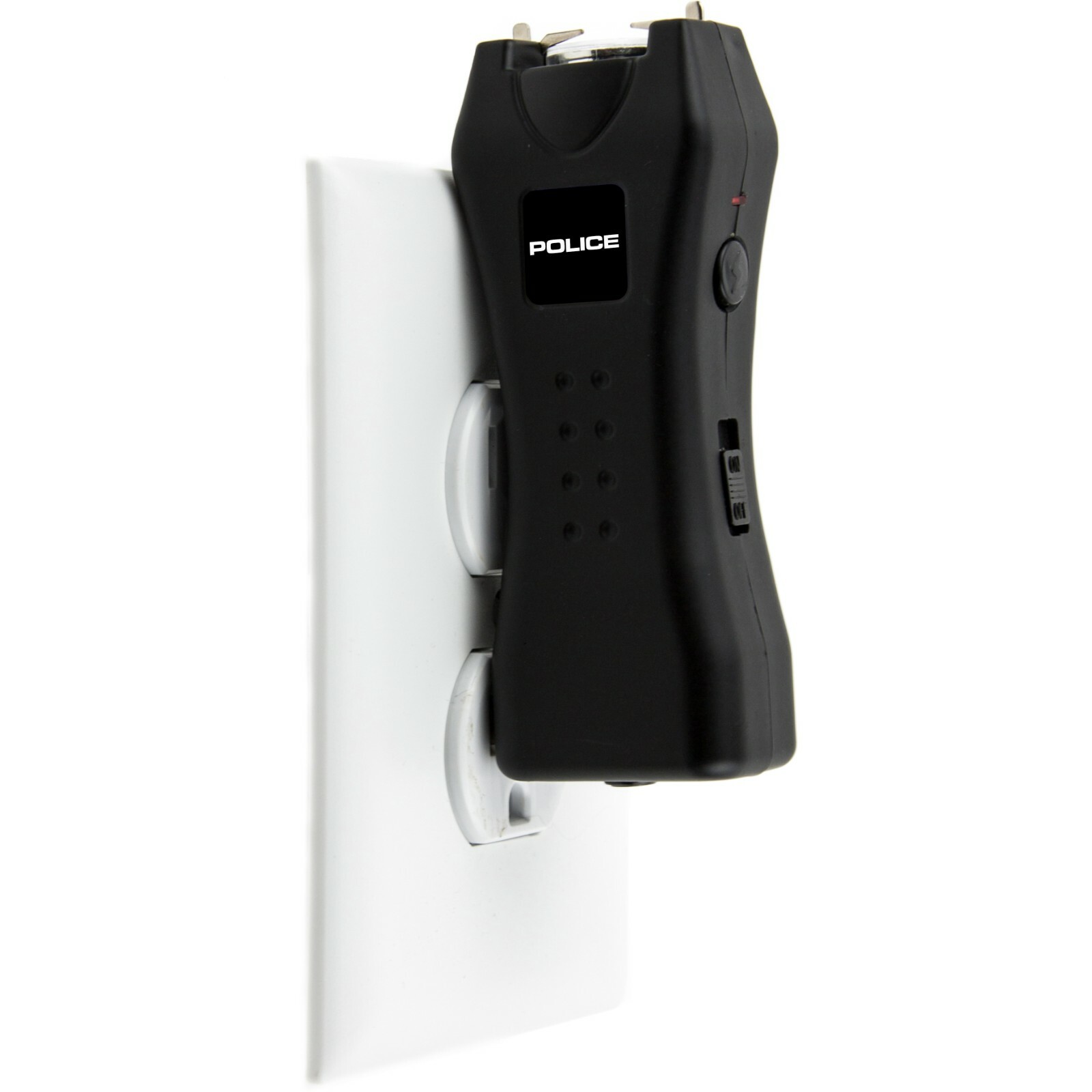 POLICE Stun Gun 618 Max Volt Rechargeable LED Flashlight for Self Defense Black